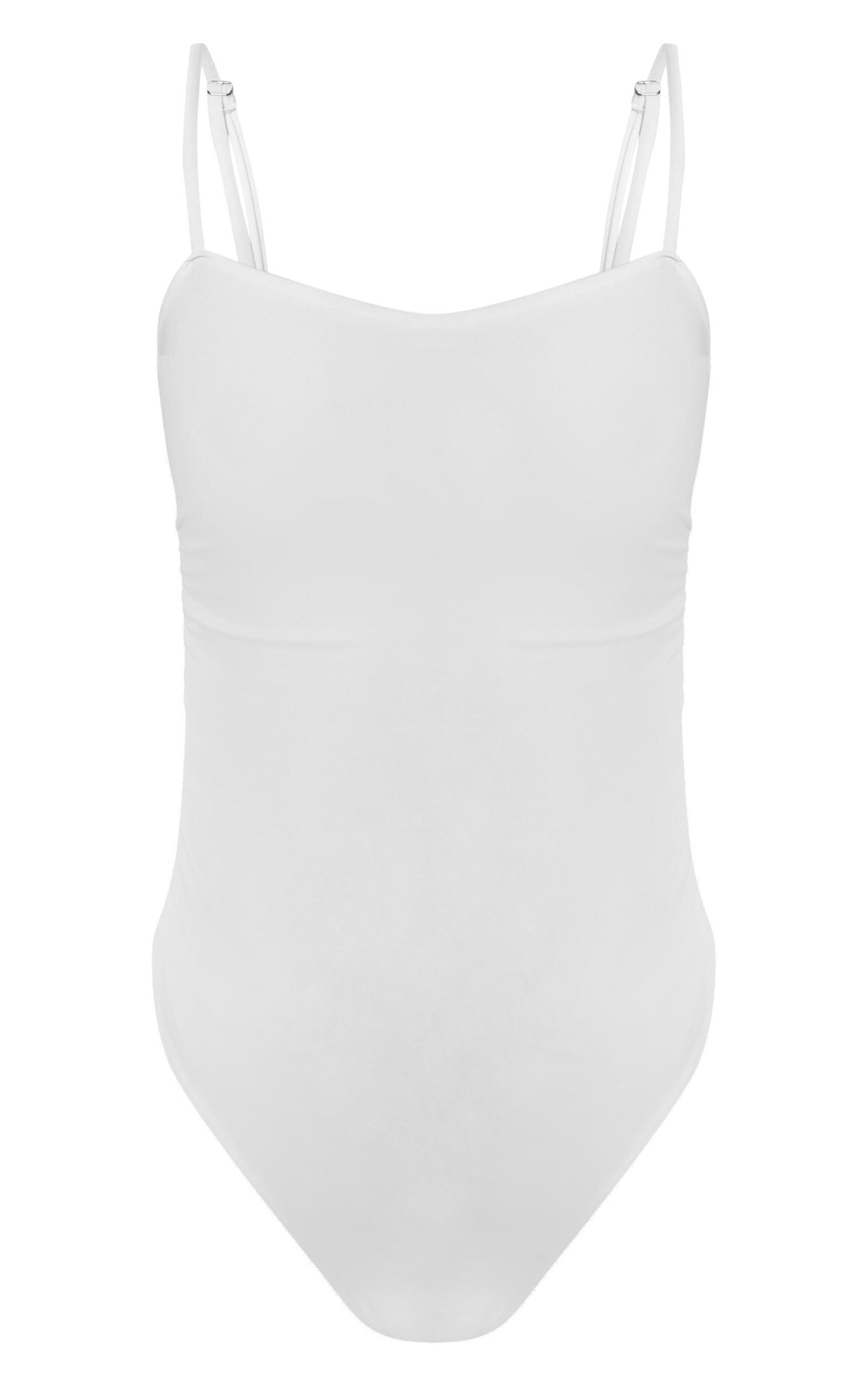 Cream Ruched Side Strappy Swimsuit Product Image