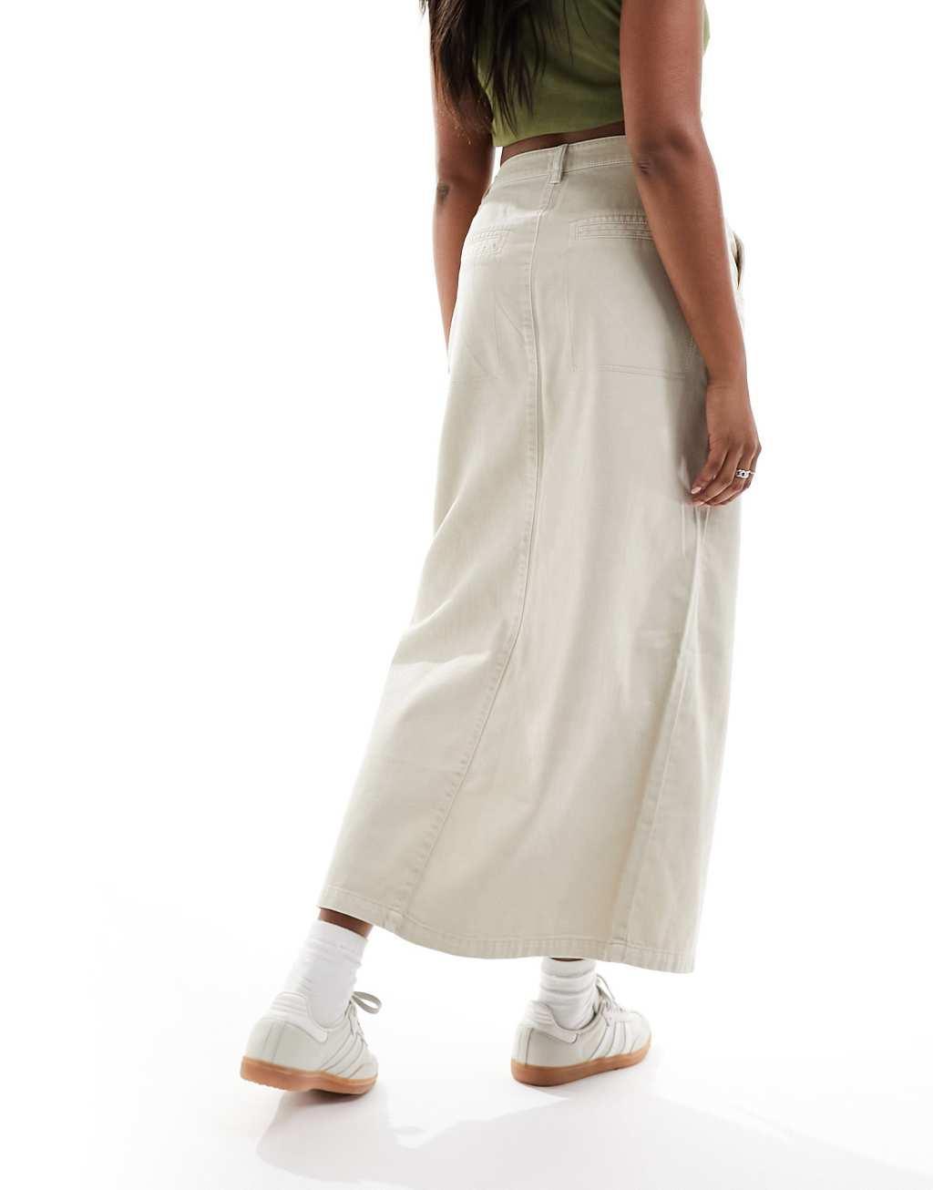 Cotton On ryder utility maxi skirt in stone  Product Image