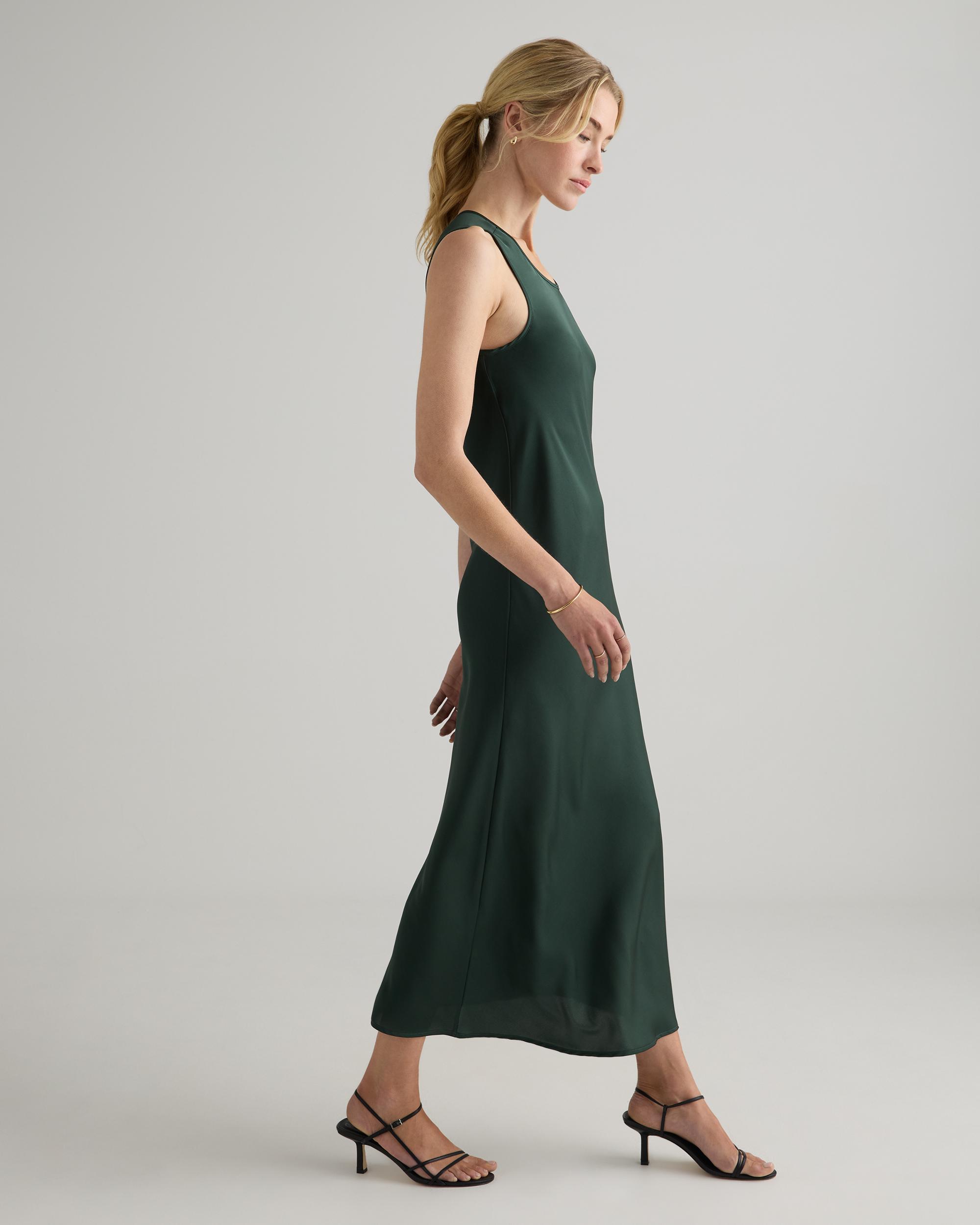 Quince | Women's Washable Stretch Silk Tank Top Midi Dress Size XS Product Image