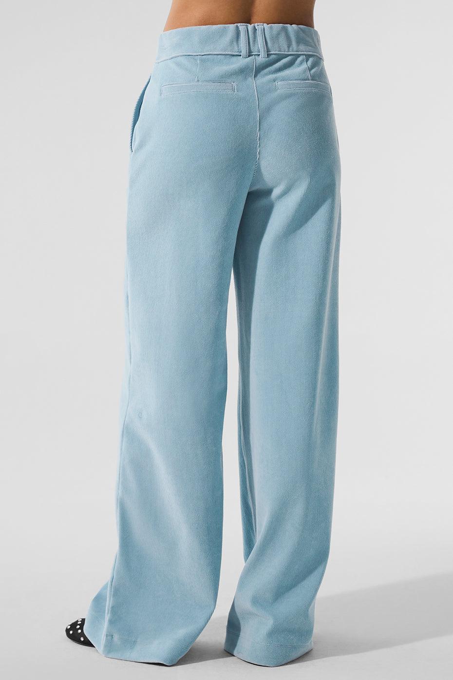 Micro Corduroy Mid-Rise Dreamer Wide Leg Trouser - Celestial Blue Product Image