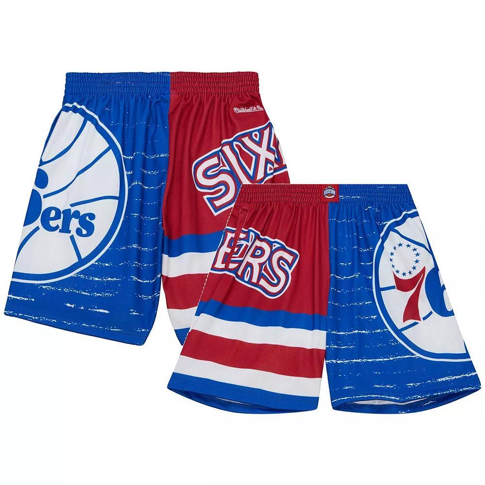 Men's Mitchell & Ness Royal/Red Philadelphia 76ers Jumbotron 3.0 Shorts, Size: Large, 76r Blue Product Image