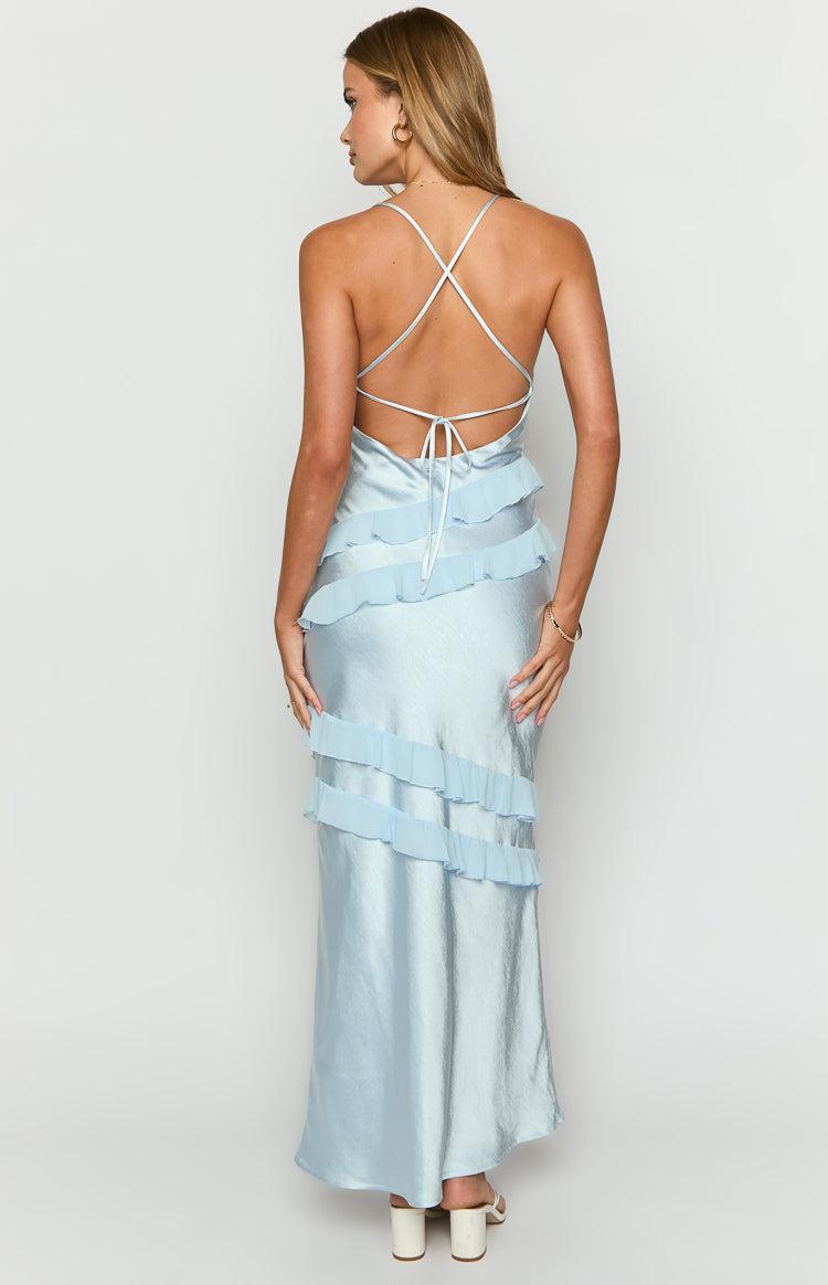 Inara Blue Ruffle Maxi Dress Product Image