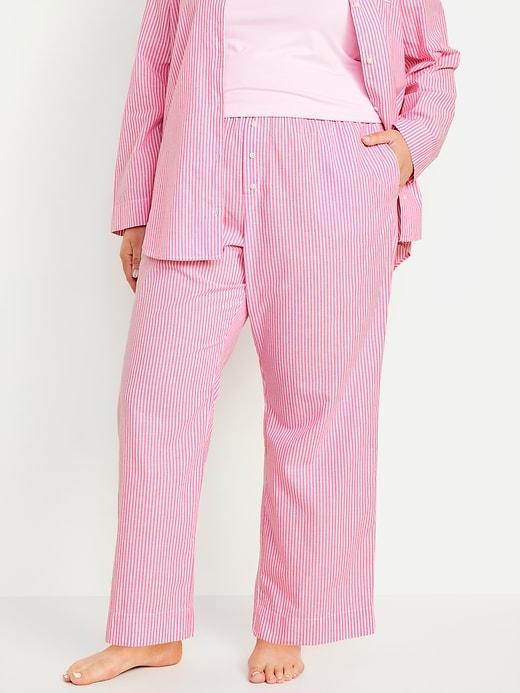 High-Waisted Poplin Pajama Pant Product Image