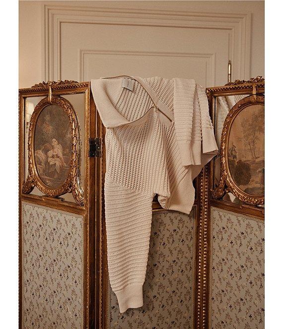 Varley Tara Pointelle Polo Collar Long Sleeve Half Zip Pullover Product Image