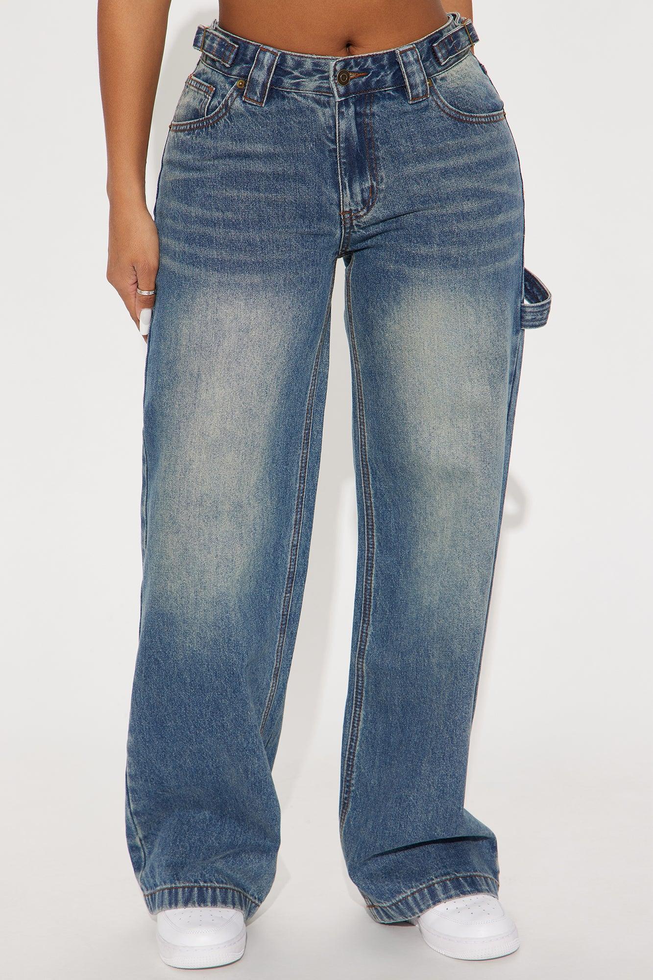 Seeing How It Goes Carpenter Straight Leg Jeans - Vintage Wash Product Image