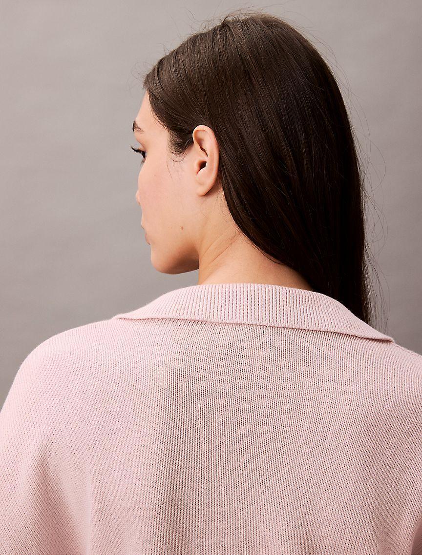Smooth Cotton Polo Sweater Product Image