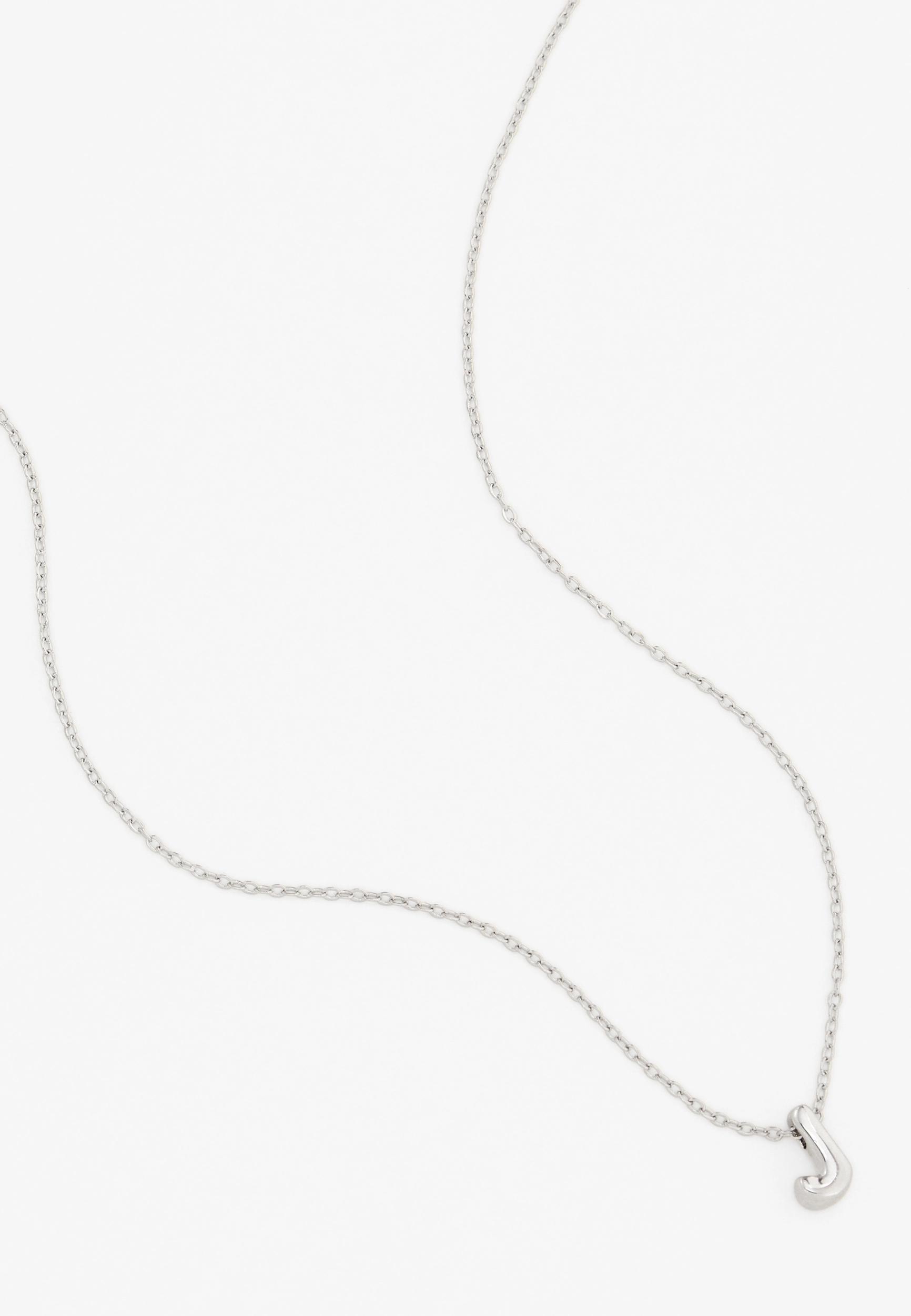 Silver Bubble Initial Pendant Necklace Product Image