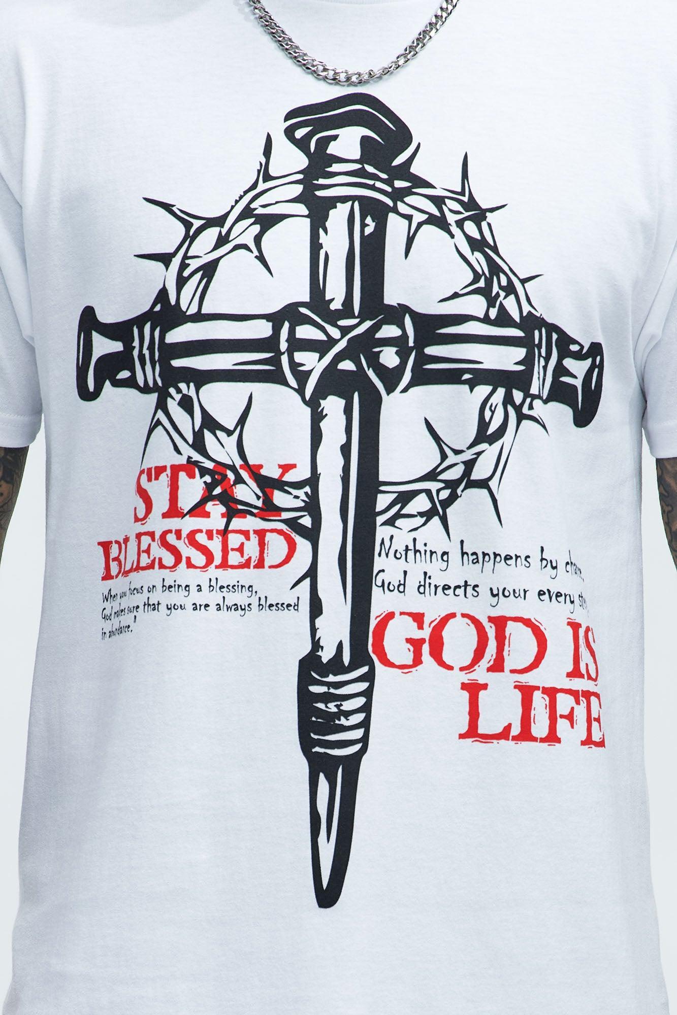 God Is Life Short Sleeve Tee - White Product Image