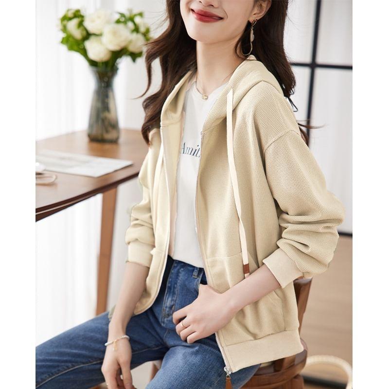 Plain Zip Hoodie Product Image