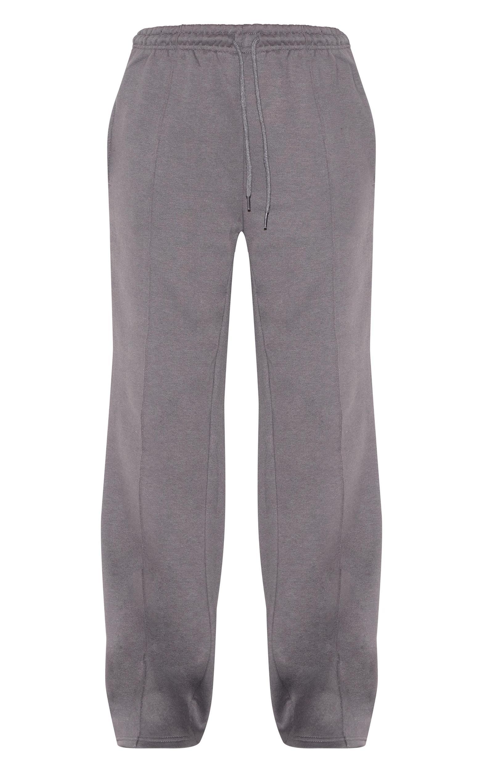 Charcoal Seam Detail Straight Leg Sweatpants Product Image