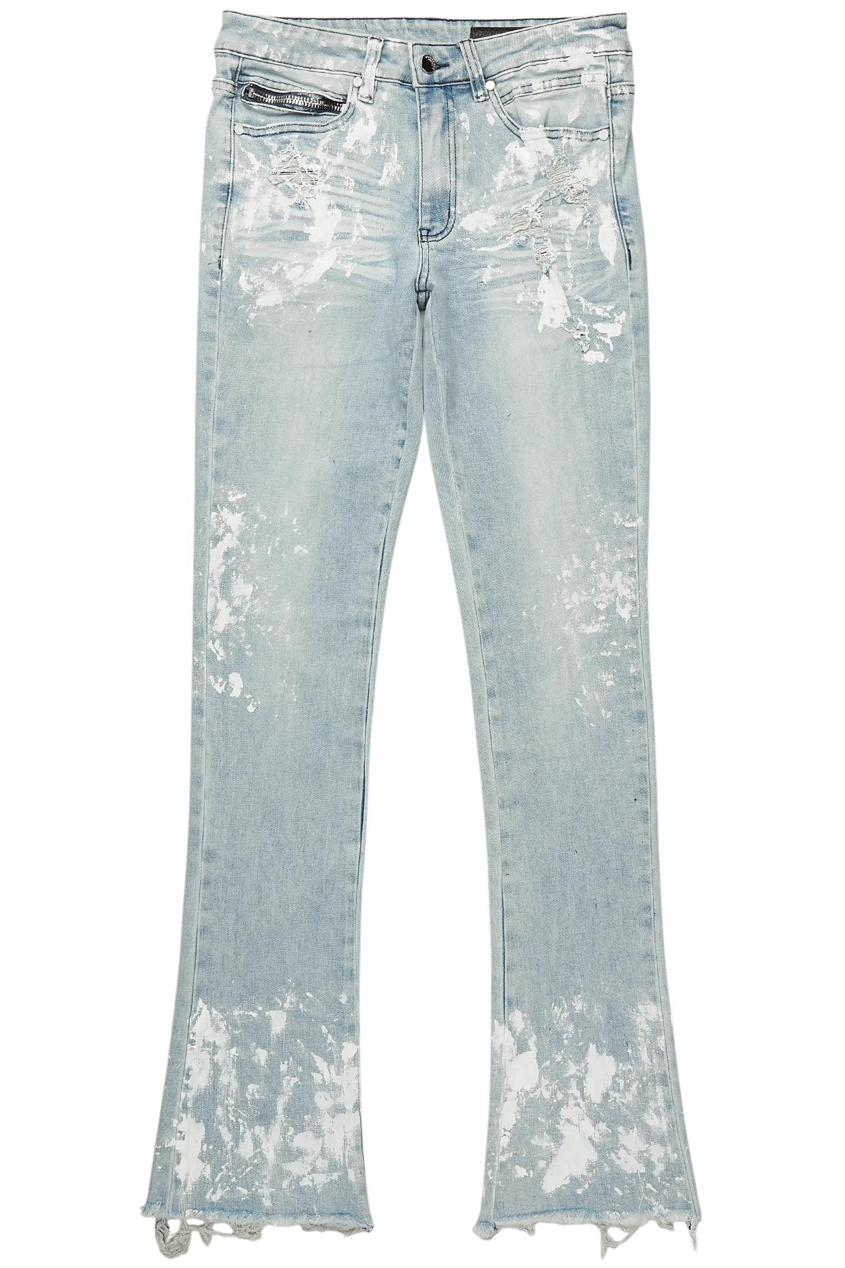 Kodak Blue/White Painter Stacked Flare Jean Male Product Image