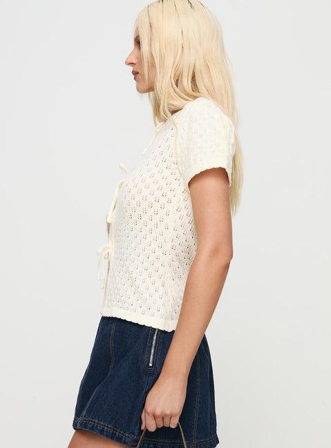 Mari Knit Top Cream Product Image