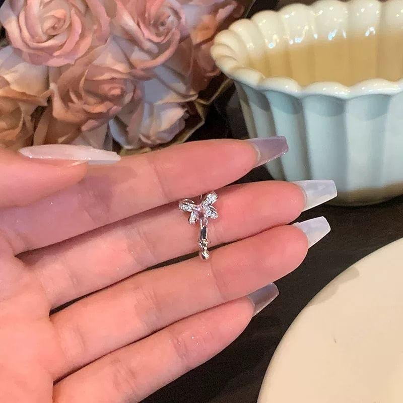 Butterfly Rhinestone Alloy Bell Earrings Product Image