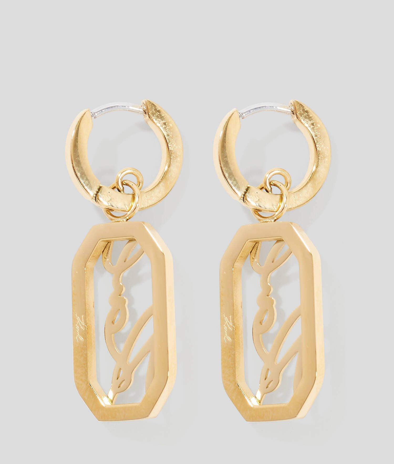 KARL SIGNATURE PAVÉ DROP EARRINGS Product Image