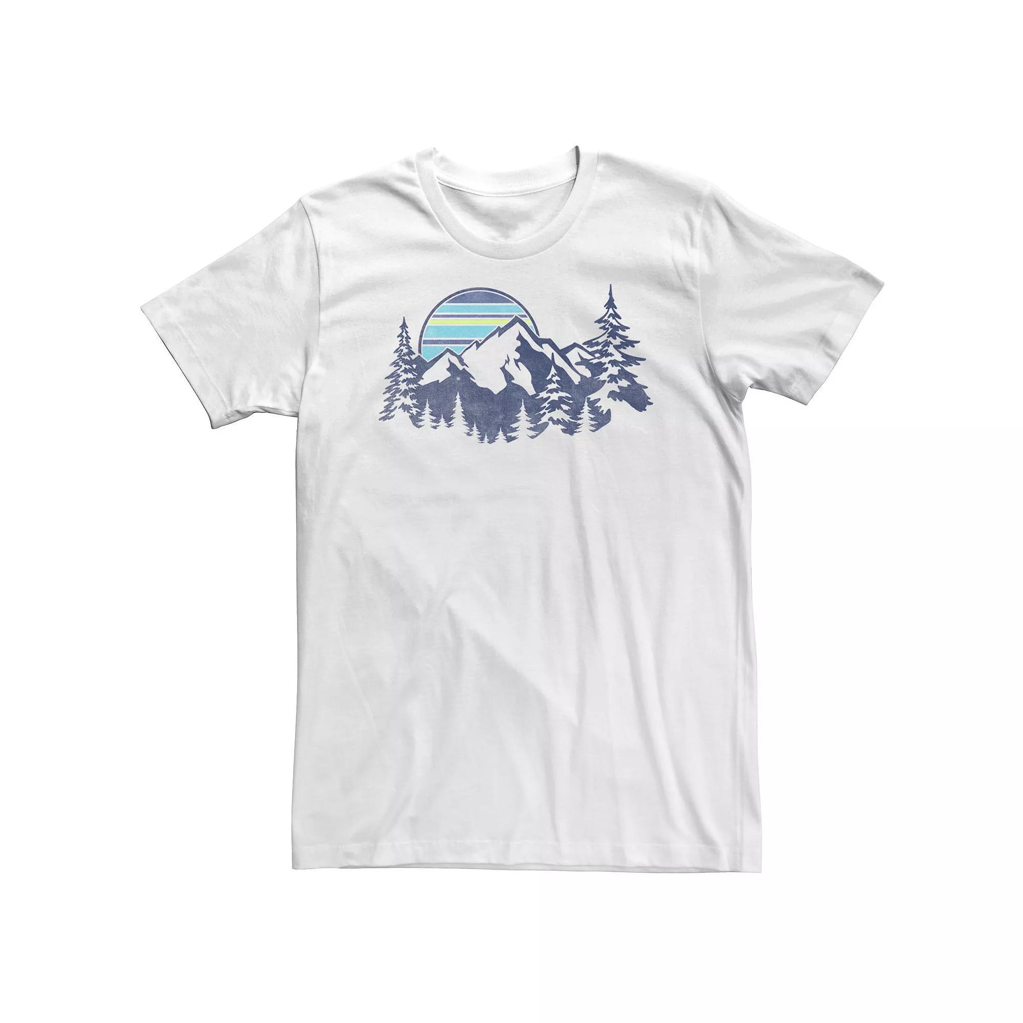 Big & Tall Mountain Range Striped Sun Tee, Men's, Size: 5XL, White Product Image
