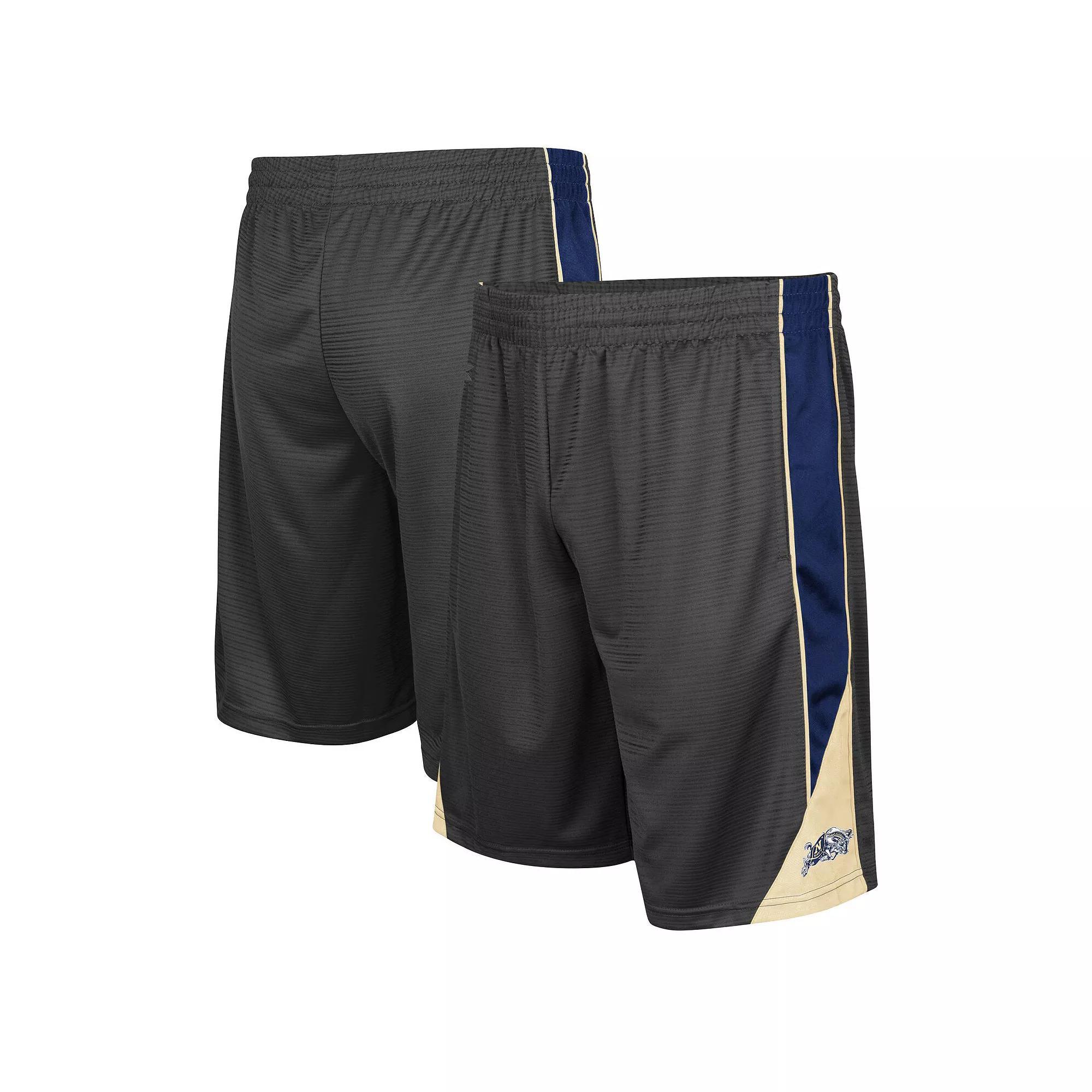Men's Colosseum Charcoal Navy Midshipmen Team Turnover Shorts, Size: Small Product Image