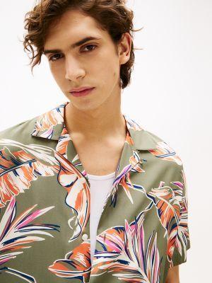 Regular Fit Banana Leaf Print Camp Shirt Product Image