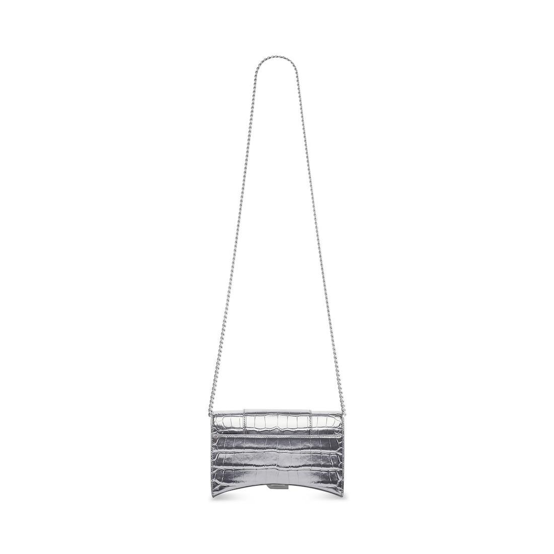 Women's Hourglass Wallet On Chain in Silver Product Image