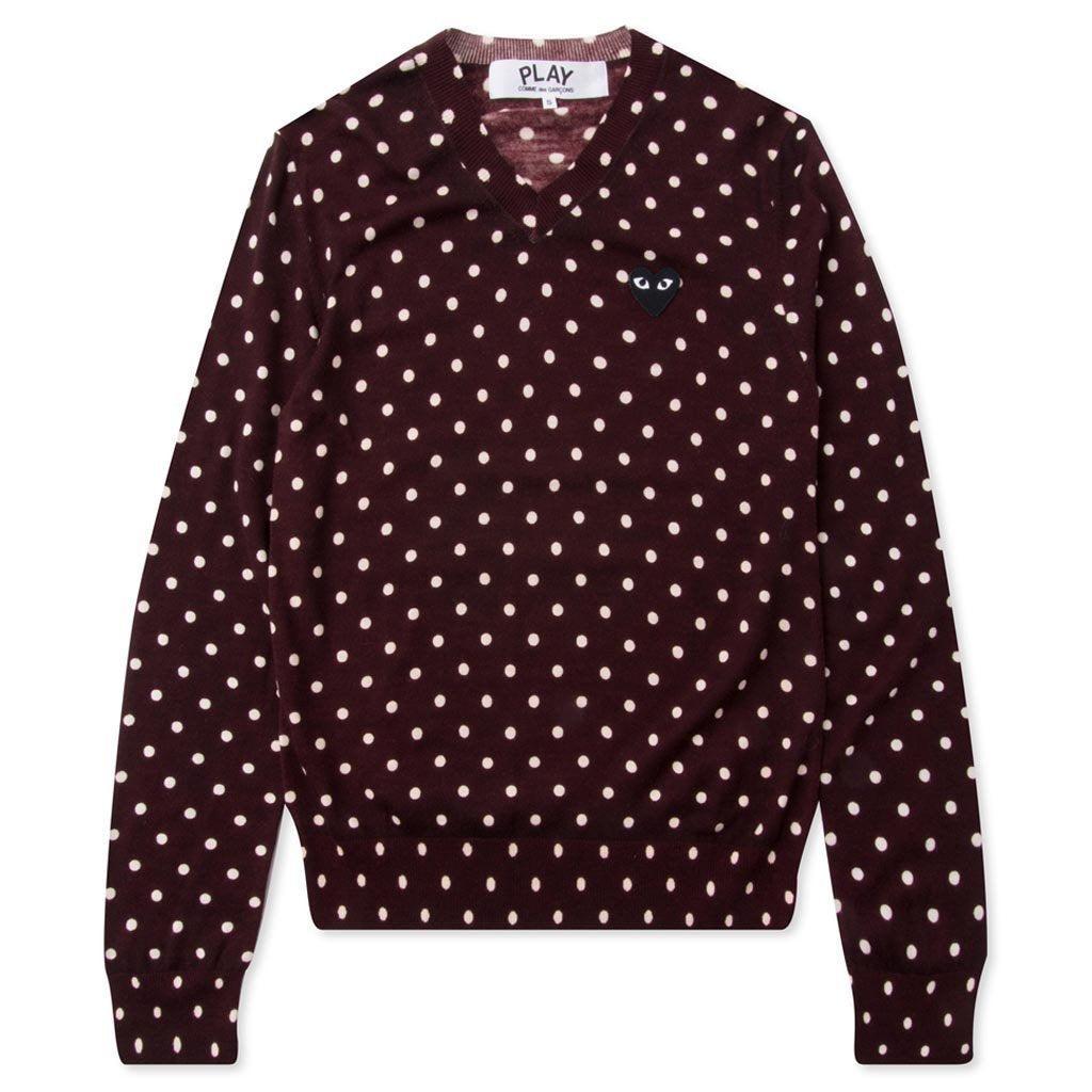 Polka Dot Sweater - Burgundy Male Product Image