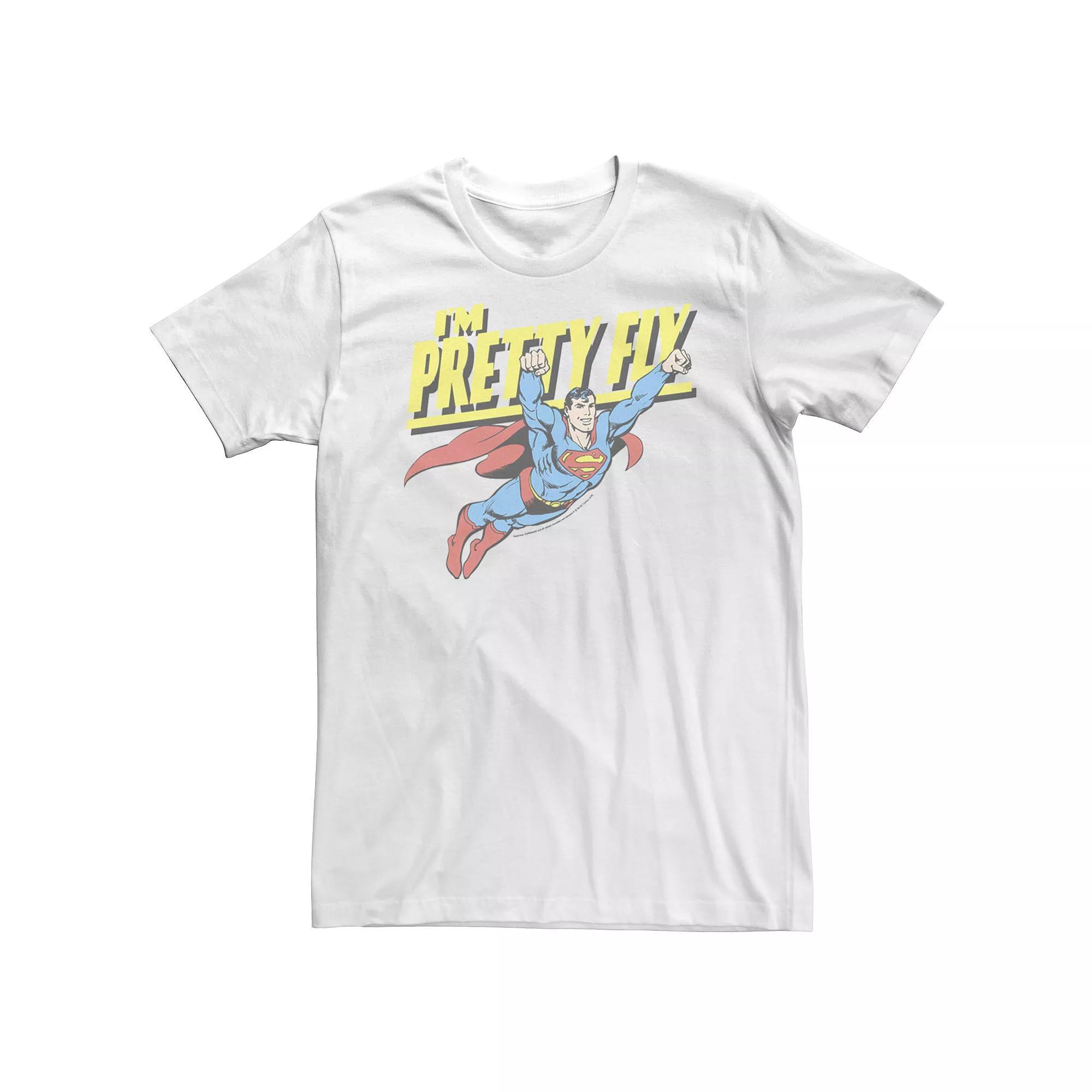 Big & Tall DC Comics Superman Pretty Fly Retro Tee, Men's, Size: XL Tall, White Product Image