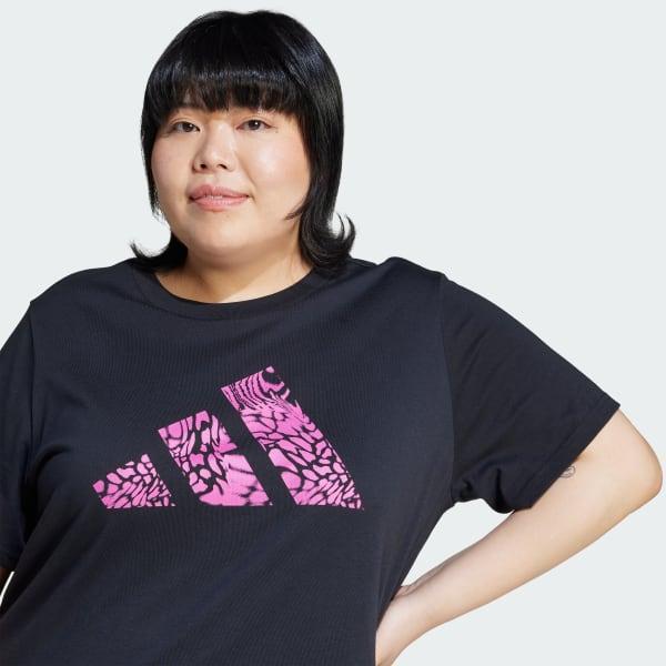 adidas Camo Graphic Tee Black 1X Womens Product Image
