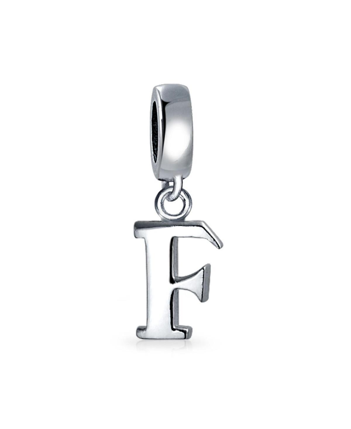 Bling Jewelry Dangle Block Letter A-z Alphabet Initial Charm Bead For Women Solid .925 Sterling Silver Fits European Bracelet Product Image