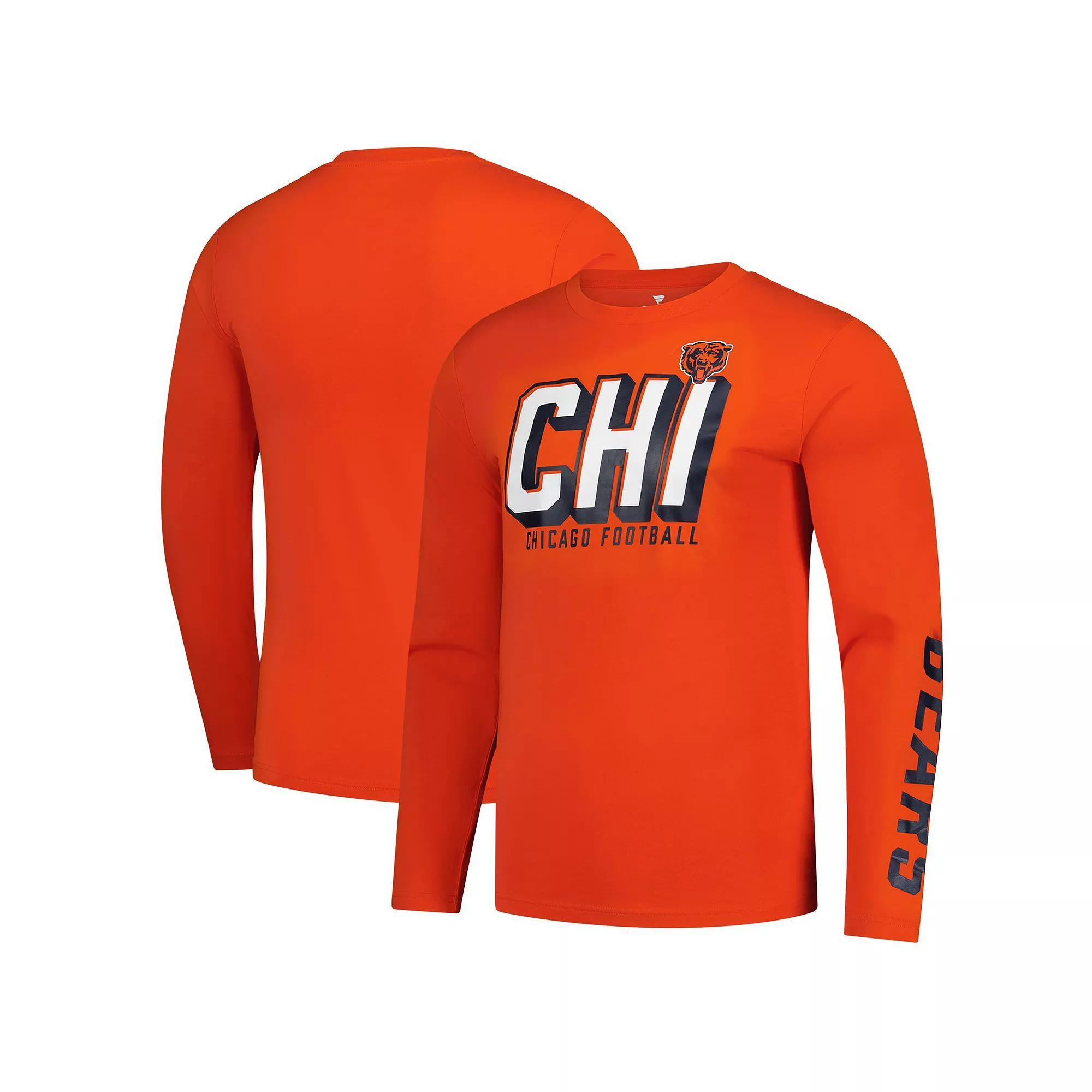 Men's Fanatics  Orange Chicago Bears Long Sleeve T-Shirt, Size: 5XL Product Image