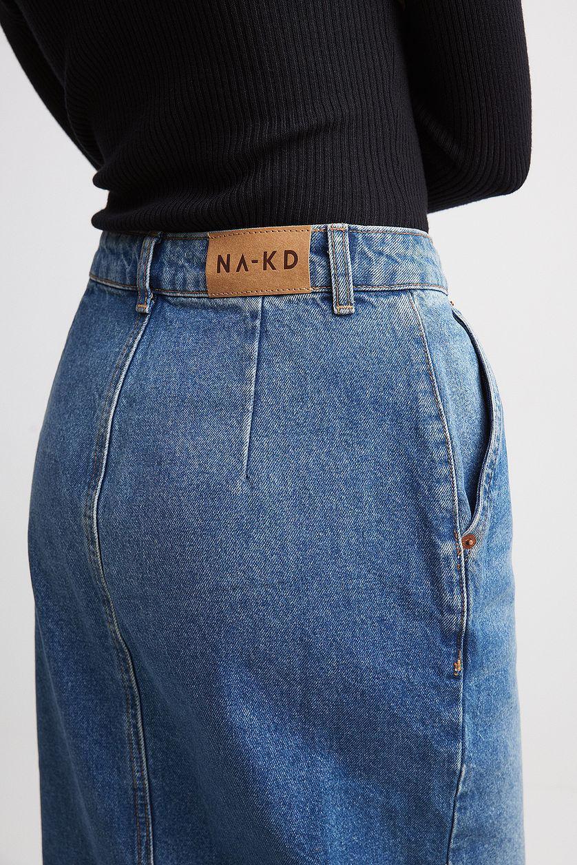 Slit Detailed Maxi Denim Skirt Product Image