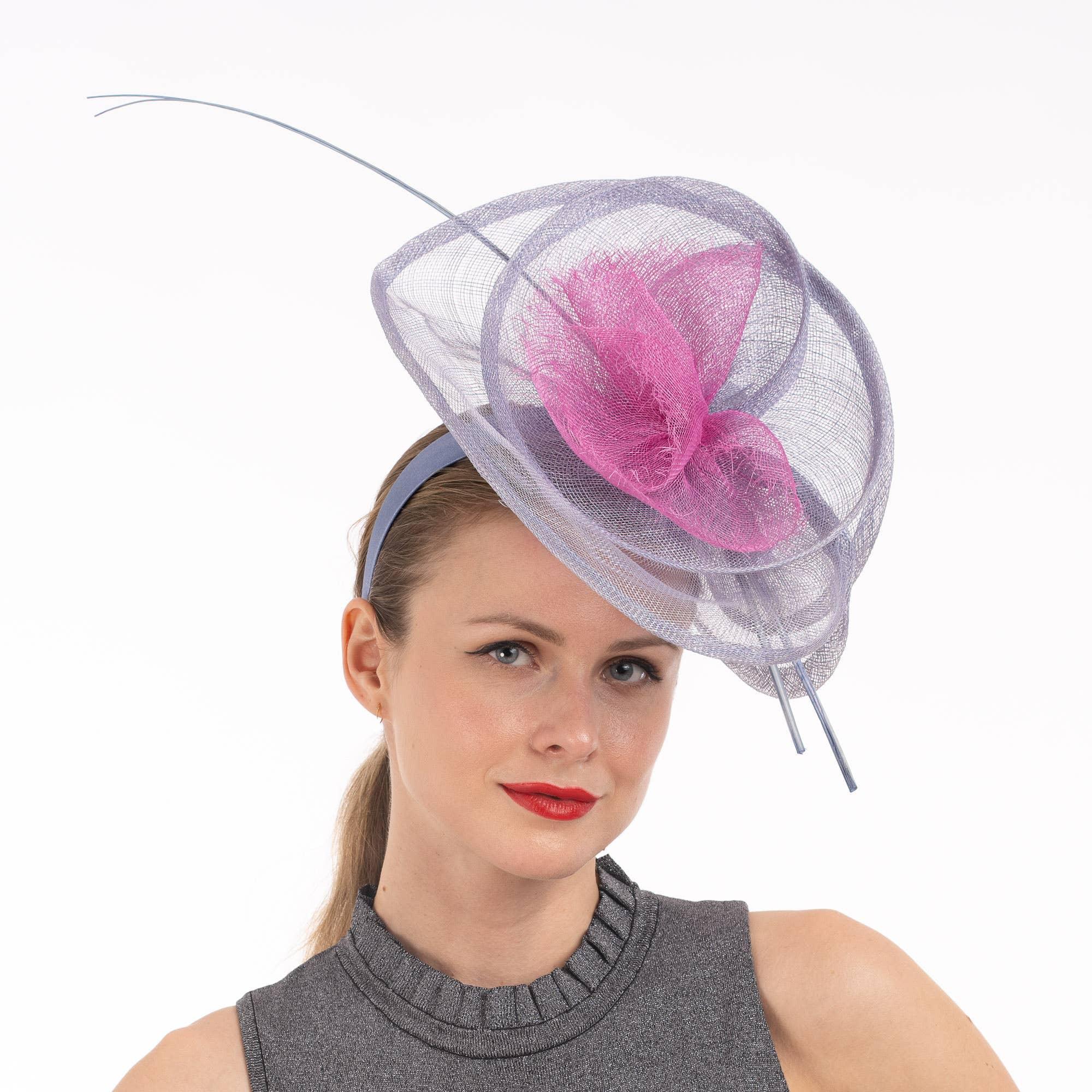 2Tone Sinamay Fascinator With 2 Quill Stick Feathers Product Image