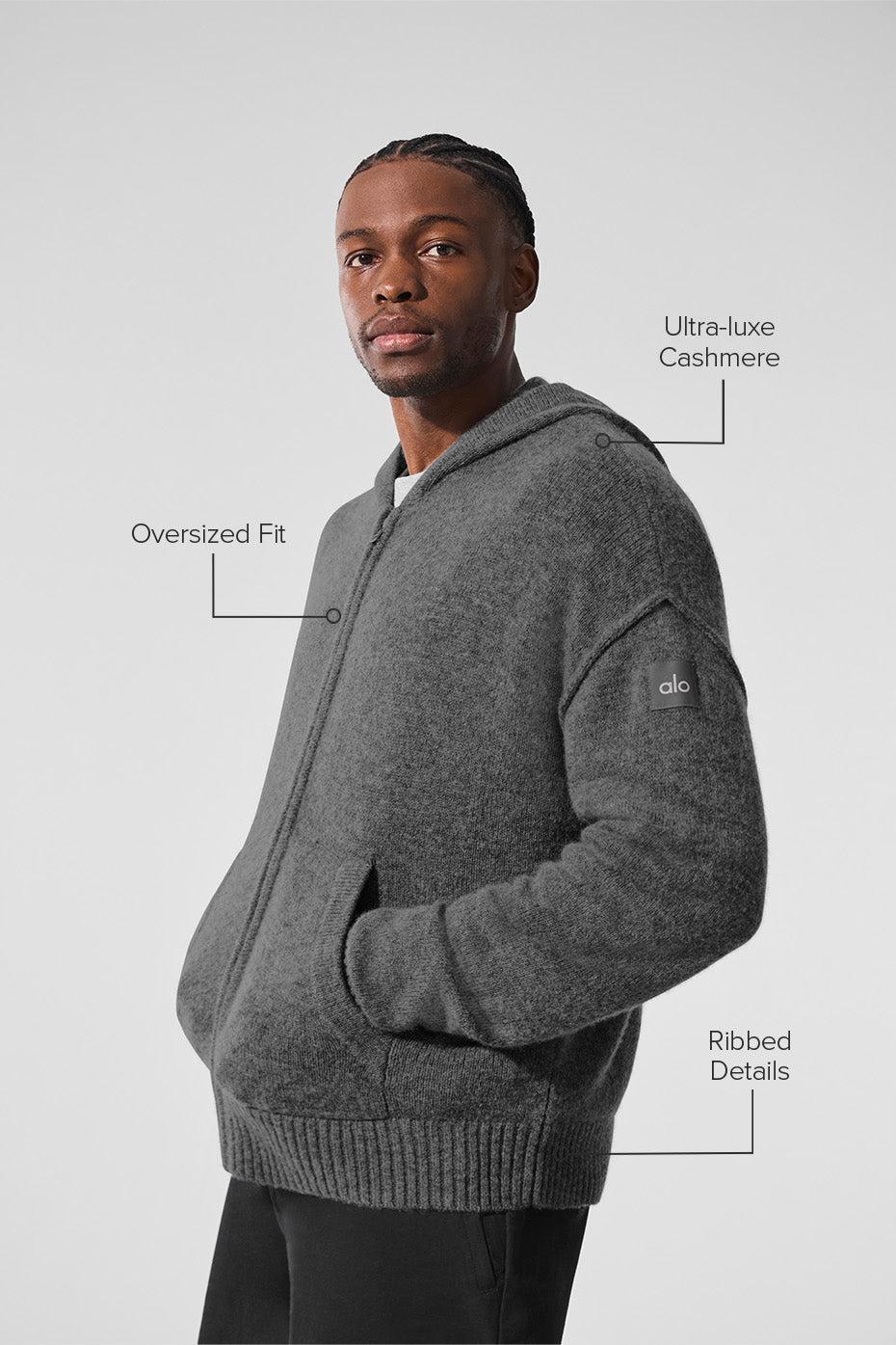 New Class Cashmere Full Zip Hoodie - Platinum Grey Product Image