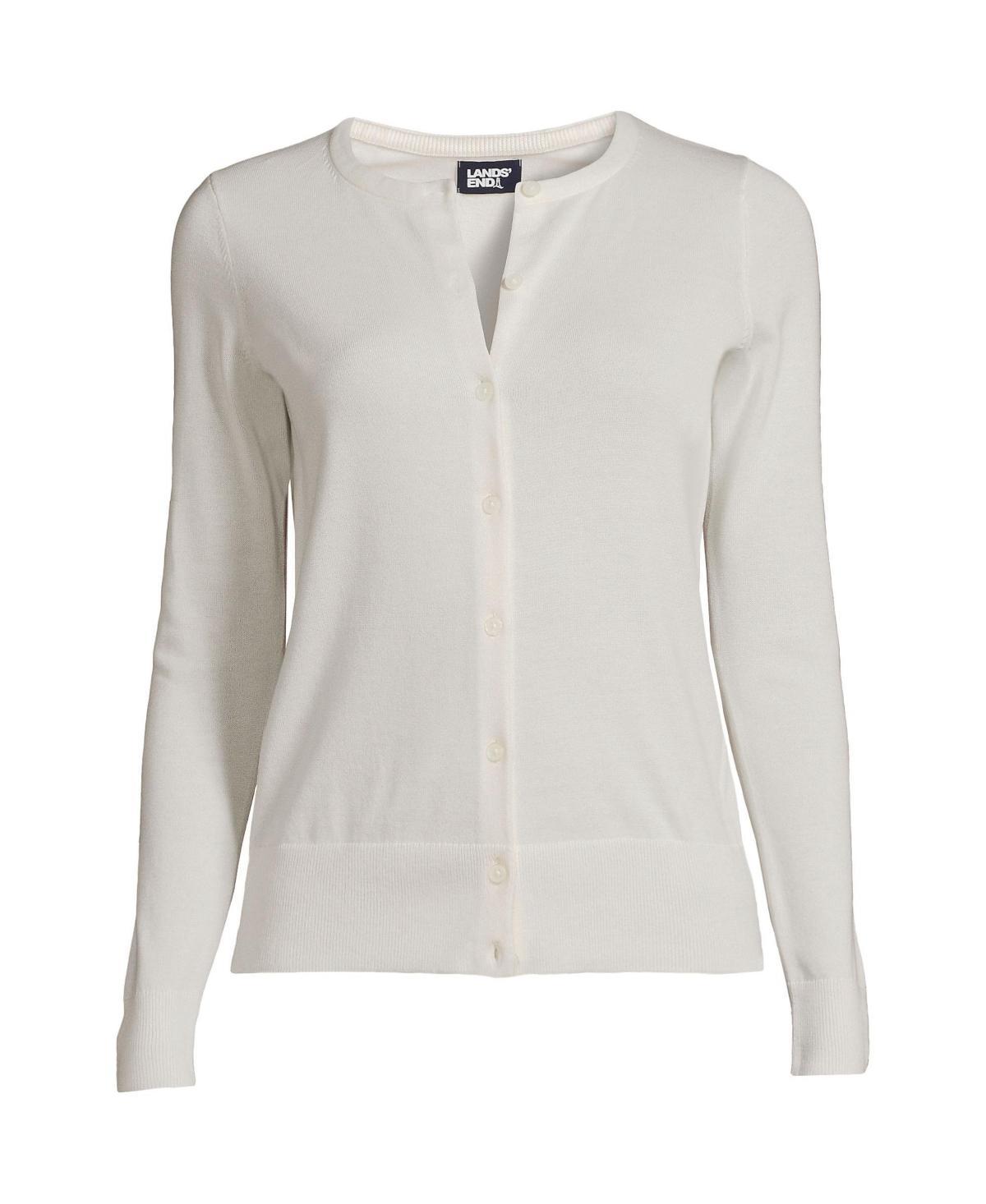 Womens Lands End Tall Fine Gauge Cotton Cardigan Sweater Product Image