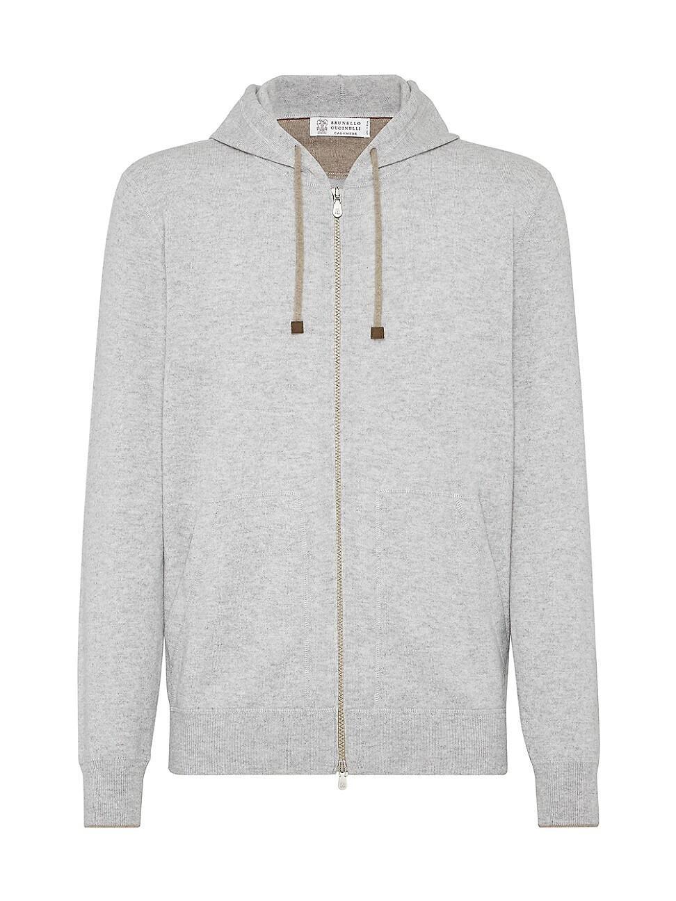 Mens Cashmere Sweatshirt Style Cardigan with Hood Product Image