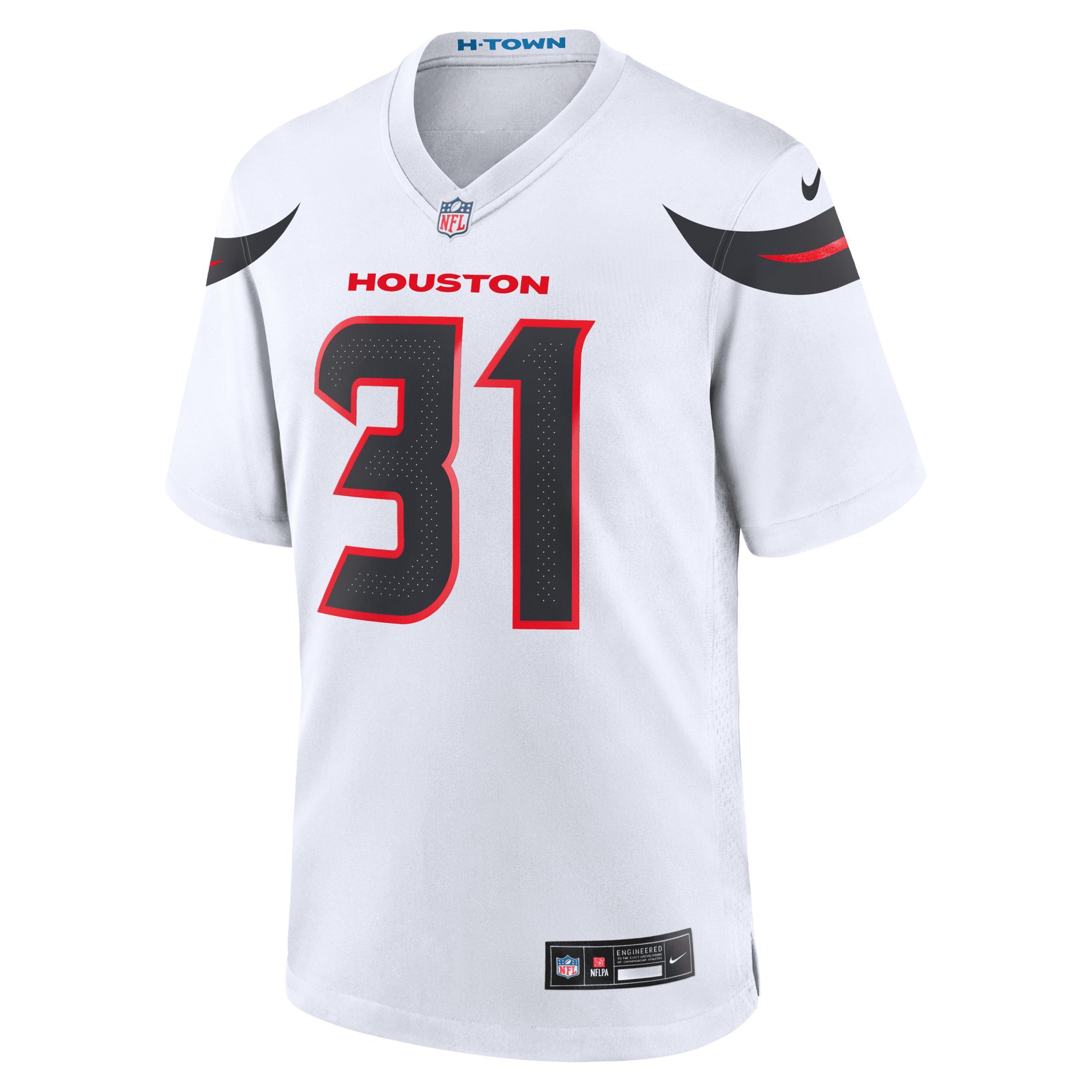Men's Nike Dameon Pierce White Houston Texans Game Jersey, Size: Large Product Image