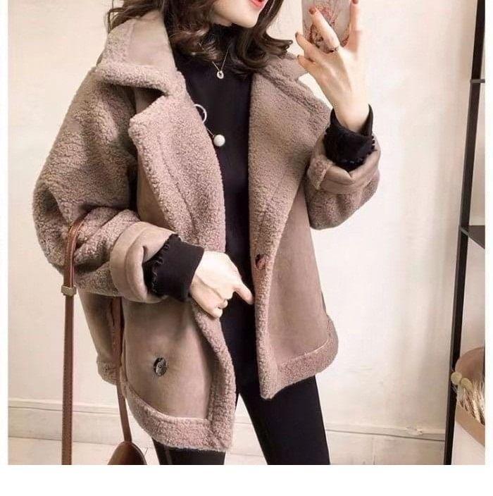 Fleece-Lined Double-Breasted Jacket Product Image