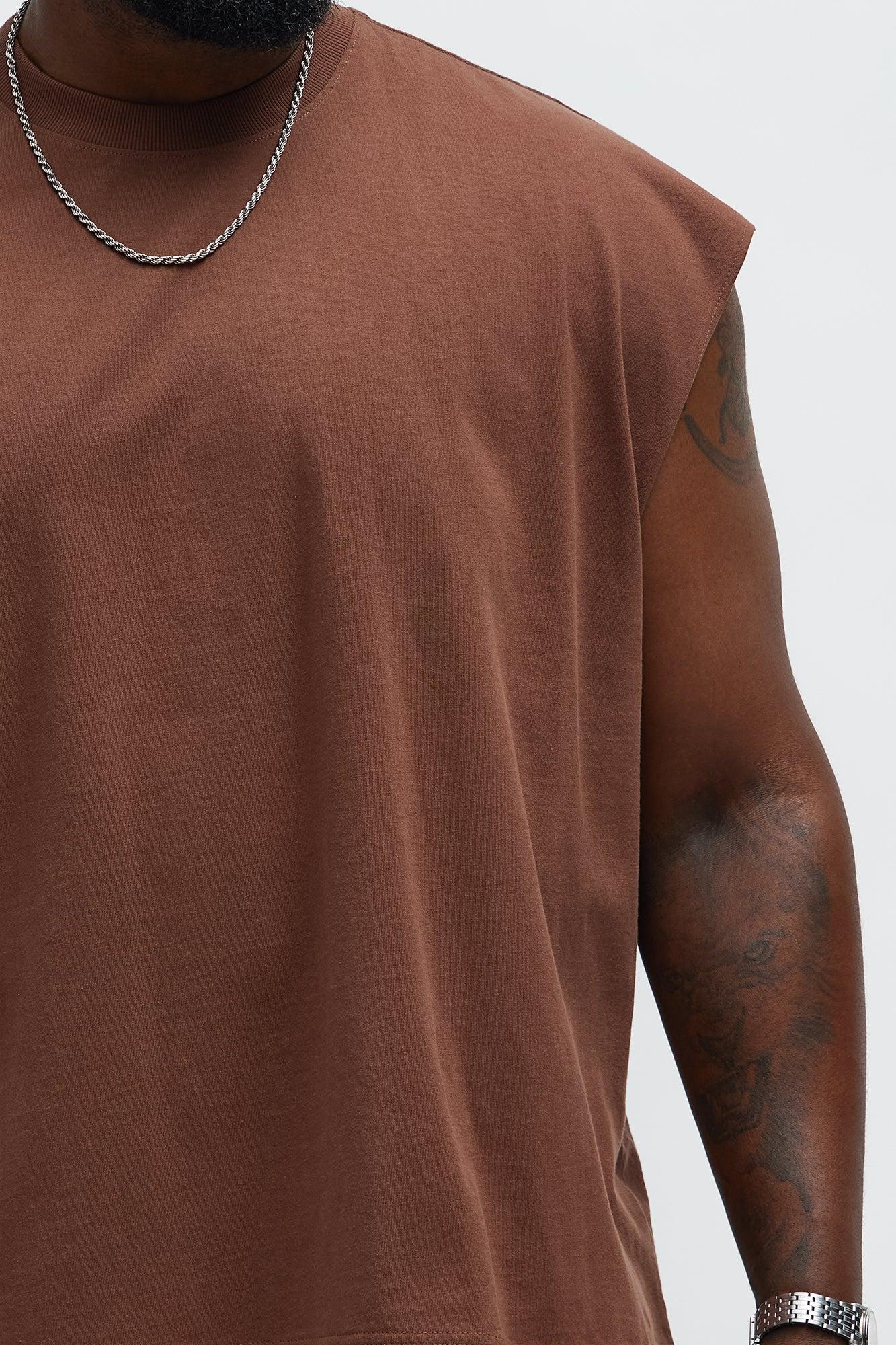 Relaxed Heavyweight Muscle Tee - Brown Product Image