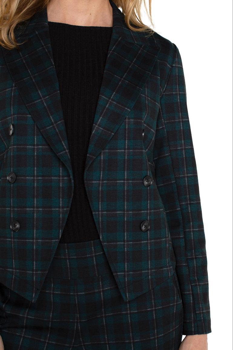 Open Front Blazer - Dark Forest Tartan Plaid Product Image