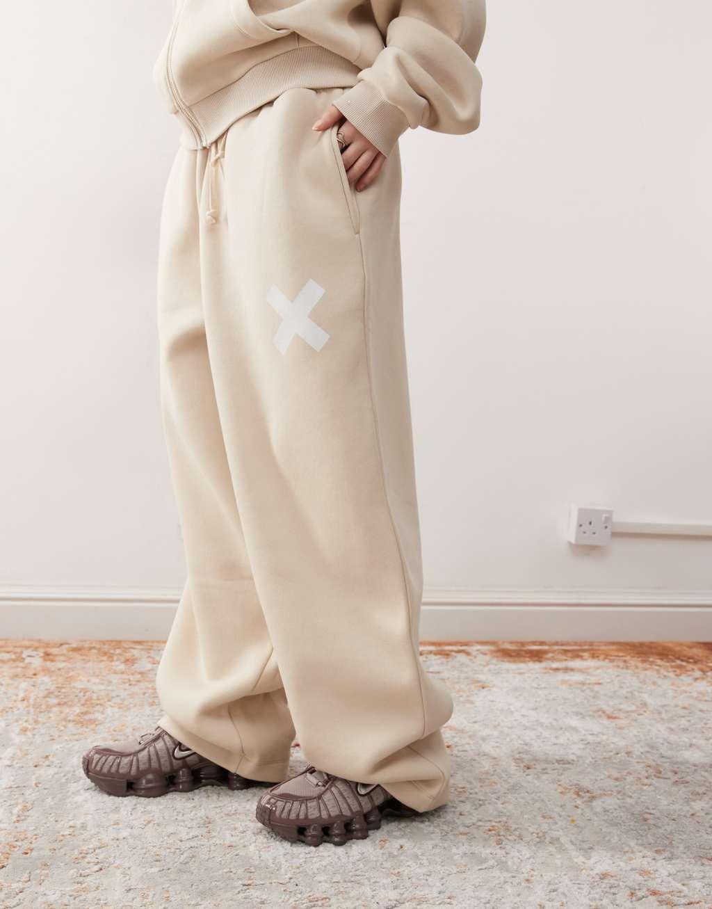 COLLUSION relaxed sweatpants in oatmeal heather - part of a set Product Image