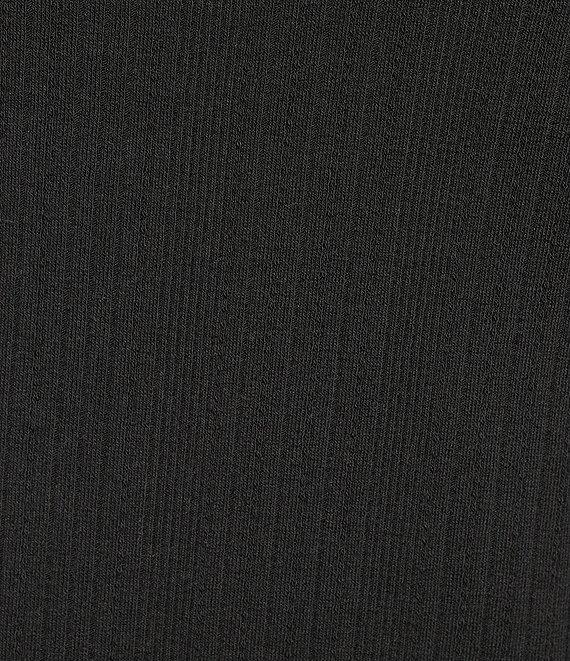 Democracy Plus Size Mix-Media Split V-Neck Cap Sleeve Shirttail Hem Knit Top Product Image