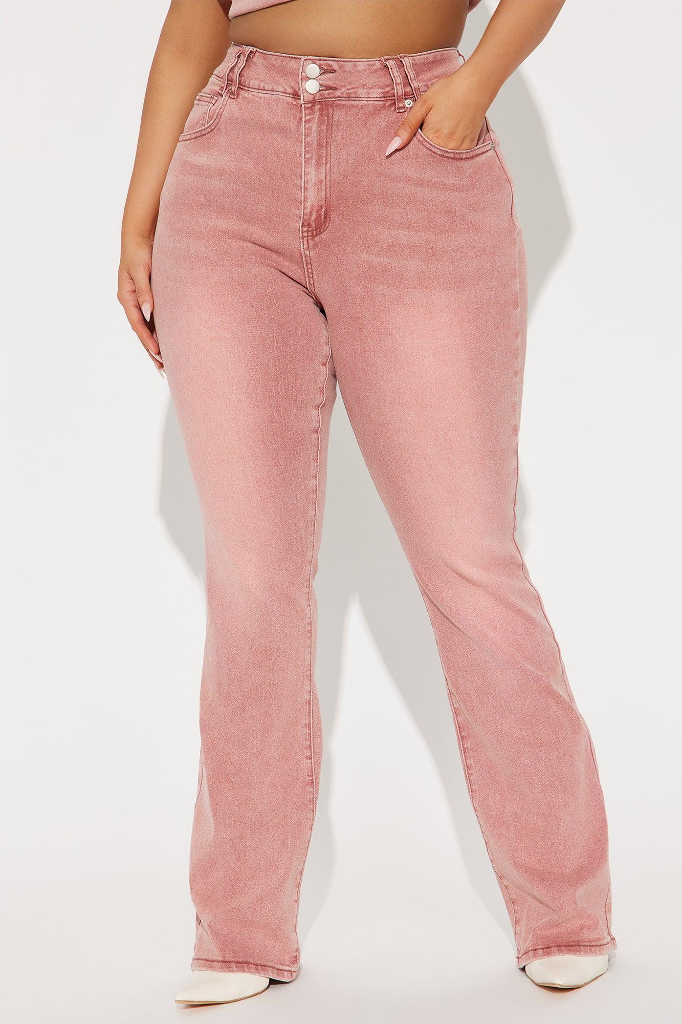 Fatal Attraction Stretch Bootcut Jeans - Pink Product Image