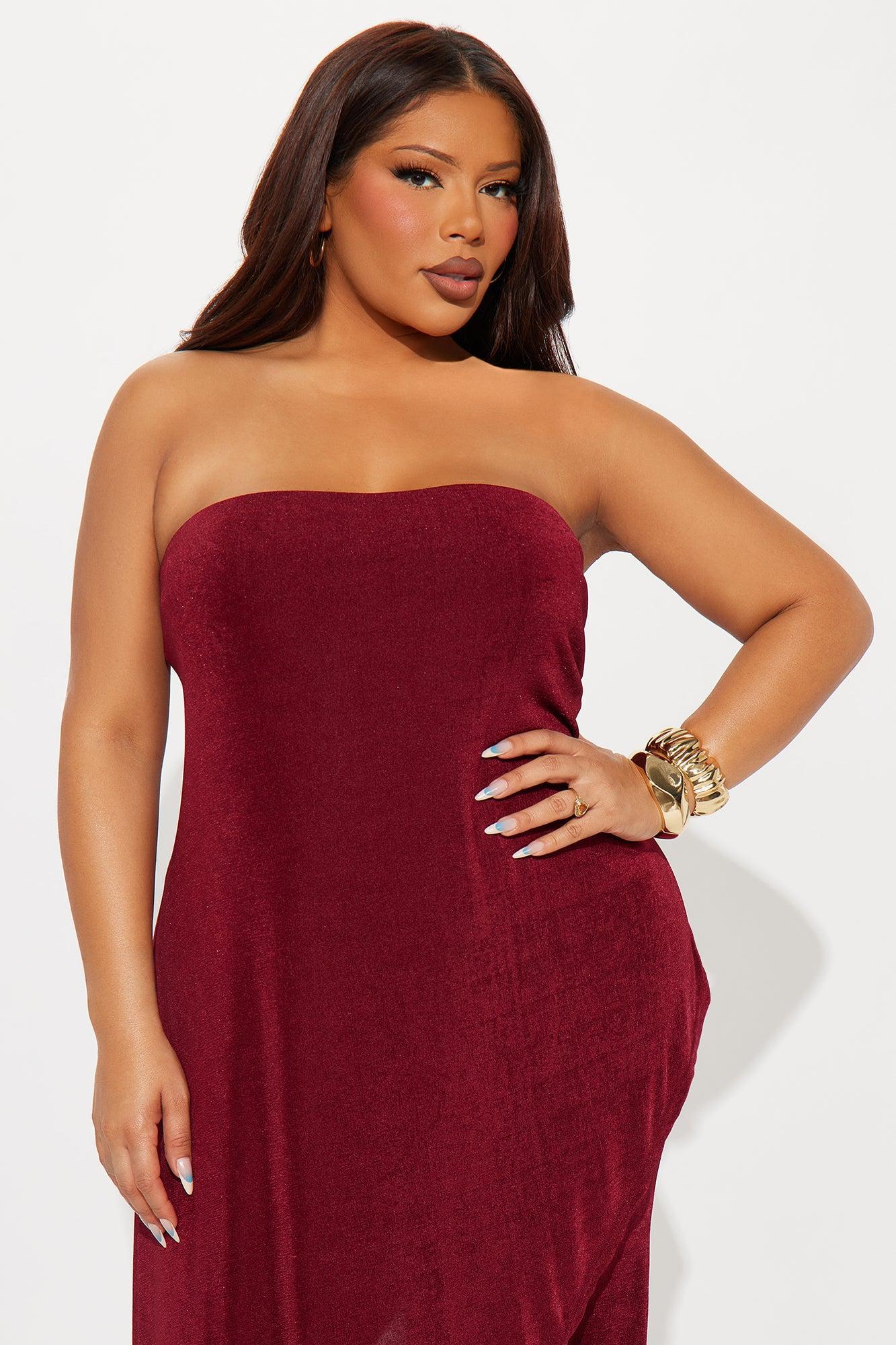 Lea Asymmetrical Top And Pant Set - Wine Product Image