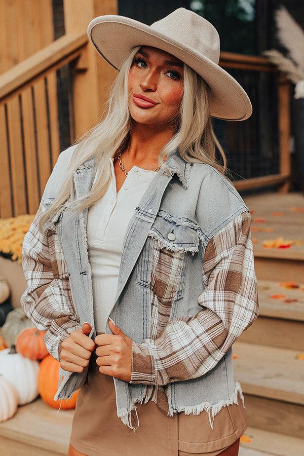 Fall Latte Denim Jacket Product Image