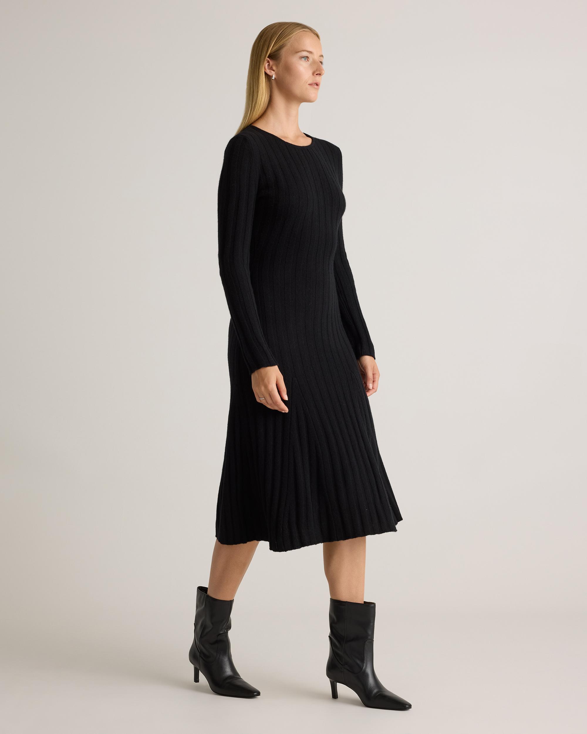 Quince | Women's Mongolian Cashmere Wide-Rib Midi Dress Size XS Product Image