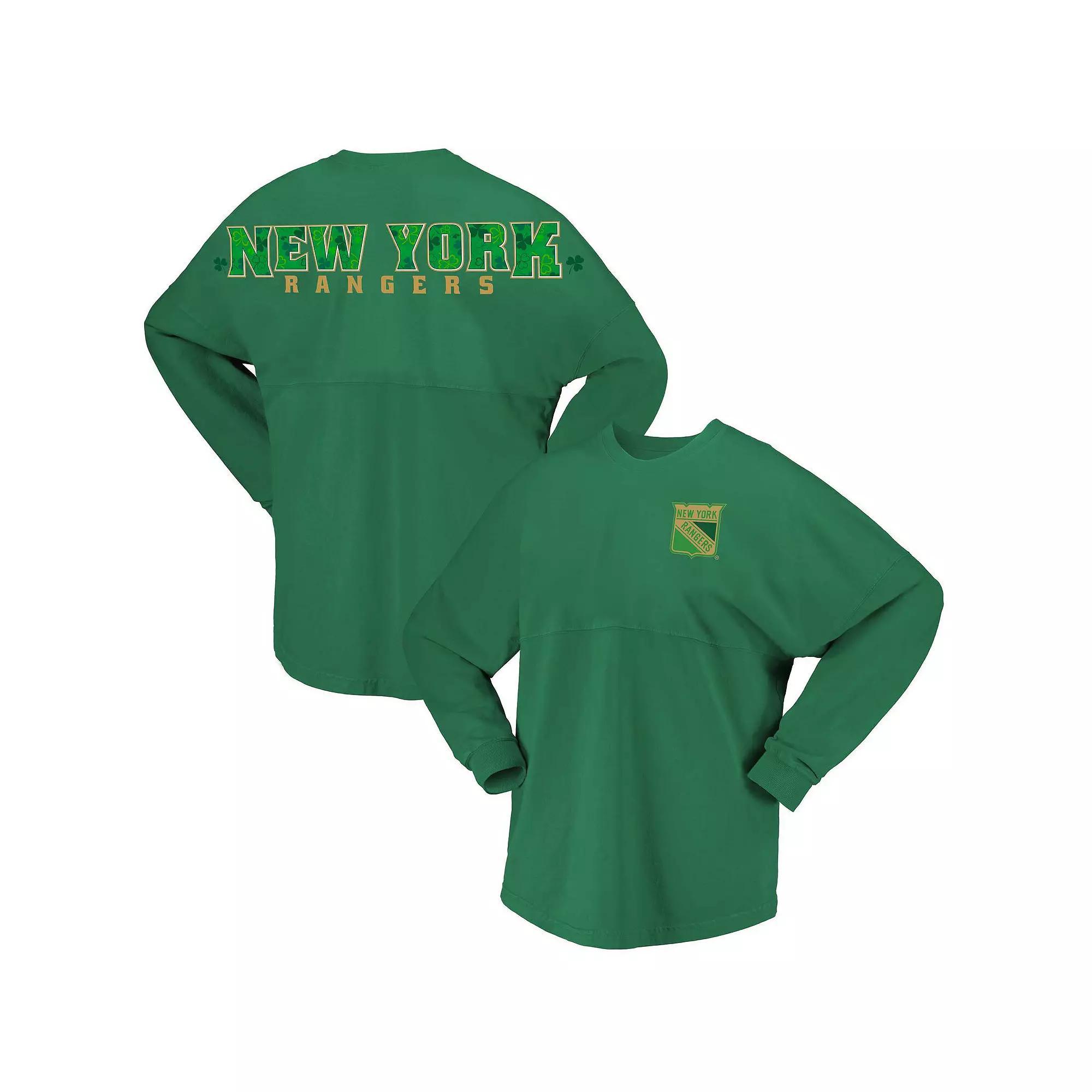 Women's Fanatics Branded Kelly Green New York Rangers St. Patrick's Day Spirit Jersey T-Shirt, Size: 2XL, Ran Green Product Image