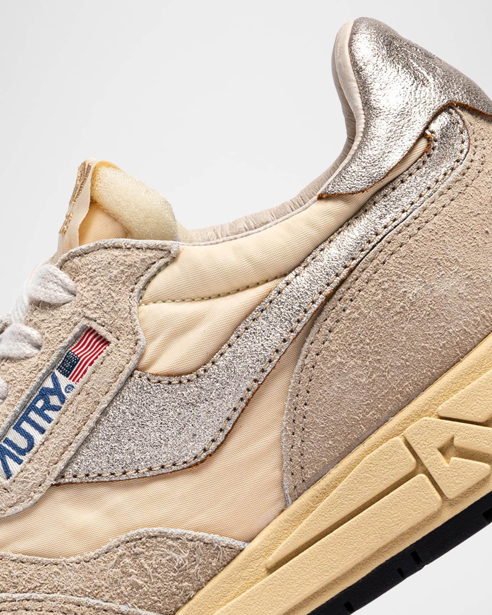 Reelwind Mixed Leather Retro Trainer Sneakers Product Image