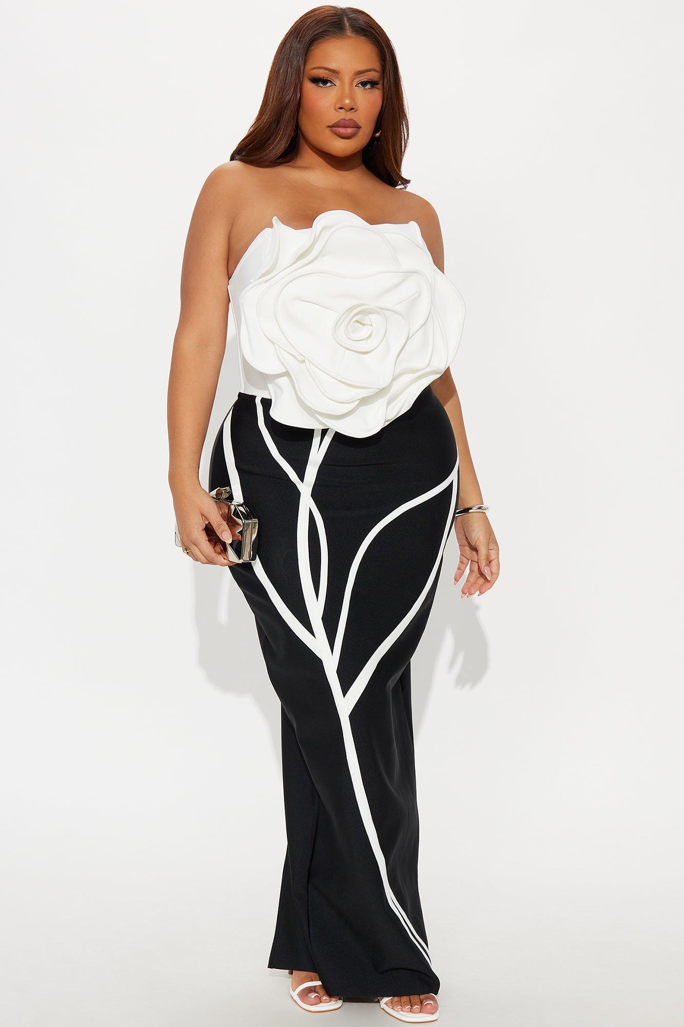 Thea Bandage Maxi Dress - Black/White Female Product Image