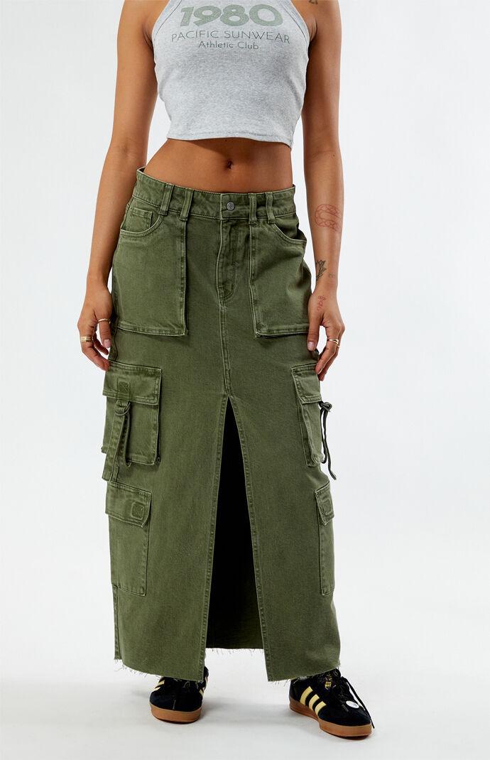 Womens Cargo Midi Skirt - Product Image