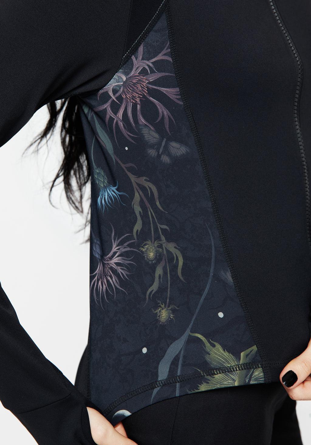 Rosanella Floral Fairy Print Athleisure Sports Jacket Product Image