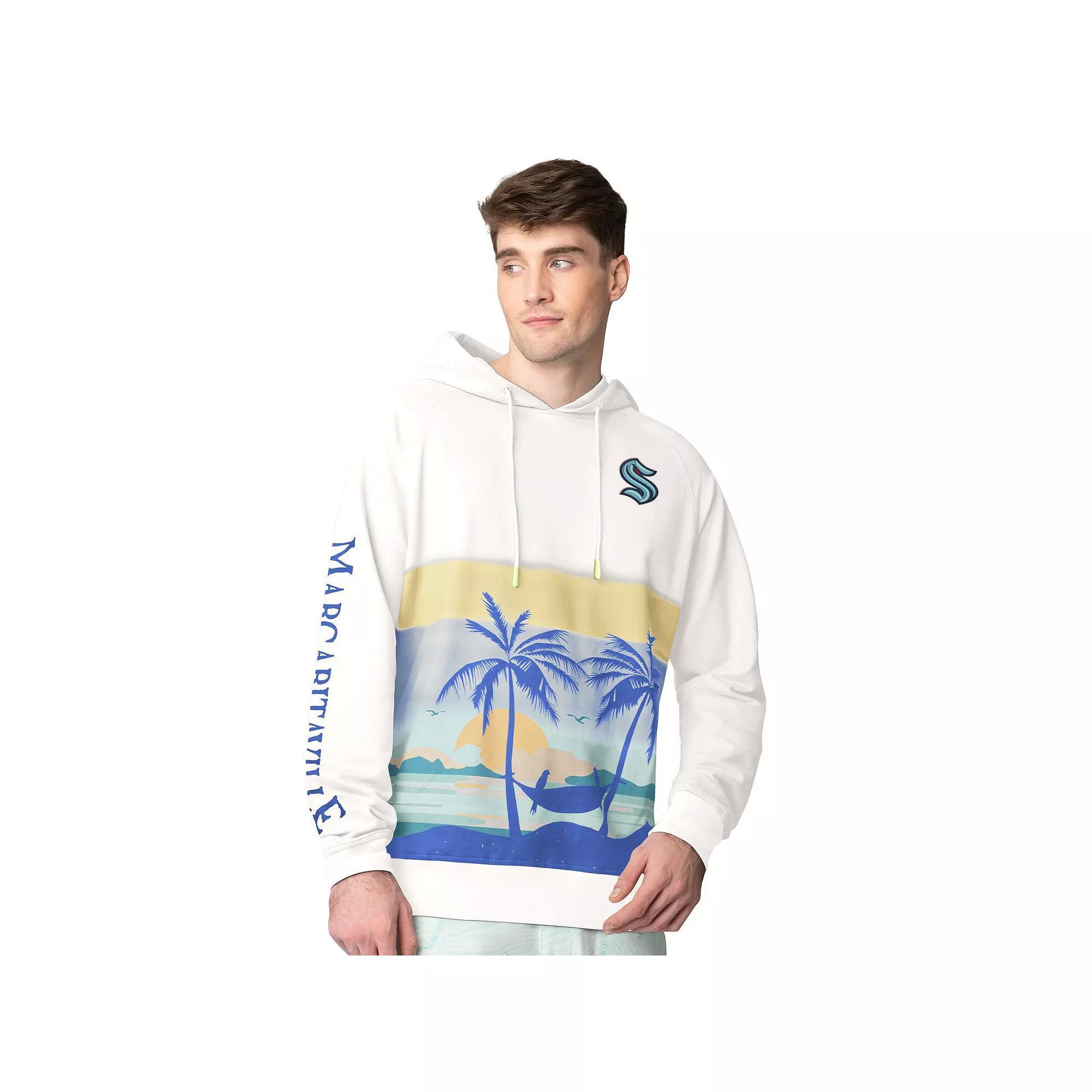 Men's Margaritaville Cream Seattle Kraken Island Dream Peached Pullover Hoodie, Size: XL, Krk Beige Product Image