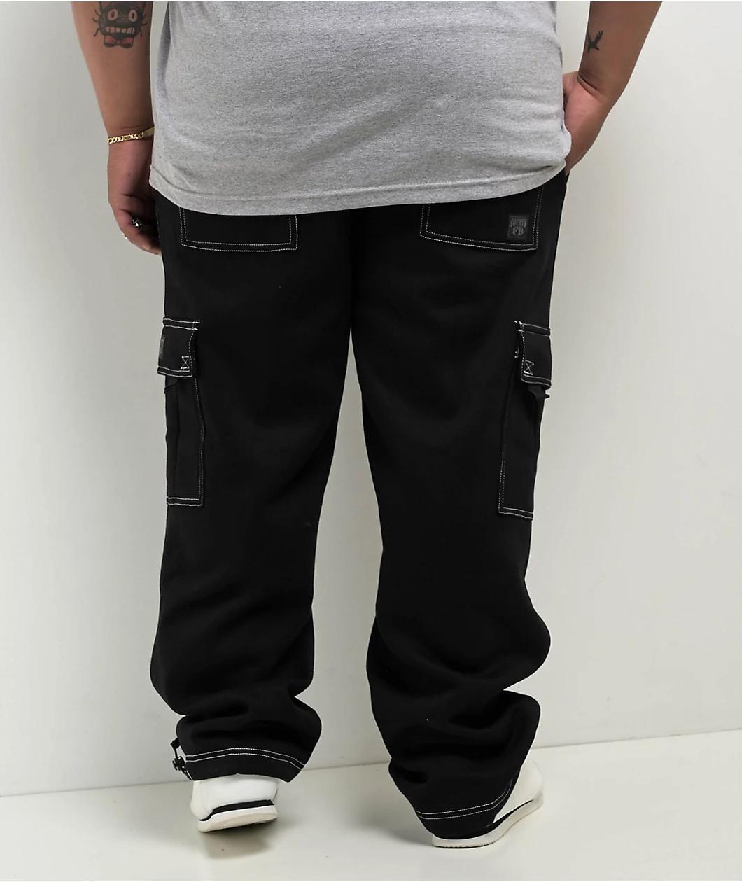FB County Contrast Black Cargo Sweatpants Product Image