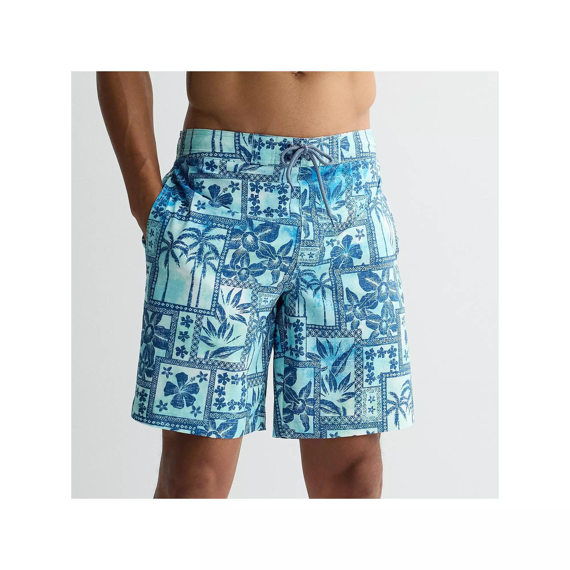 Men's Trinity Coast 9" Elastic Waist Boardshorts, Size: Large, Blue Blue Product Image